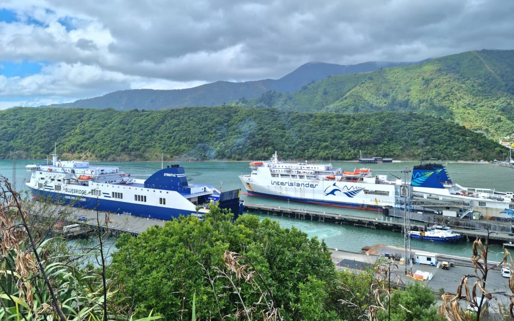 The Bluebridge's Connemara and Interislander's Kaiarahi in Picton. Photo: RNZ