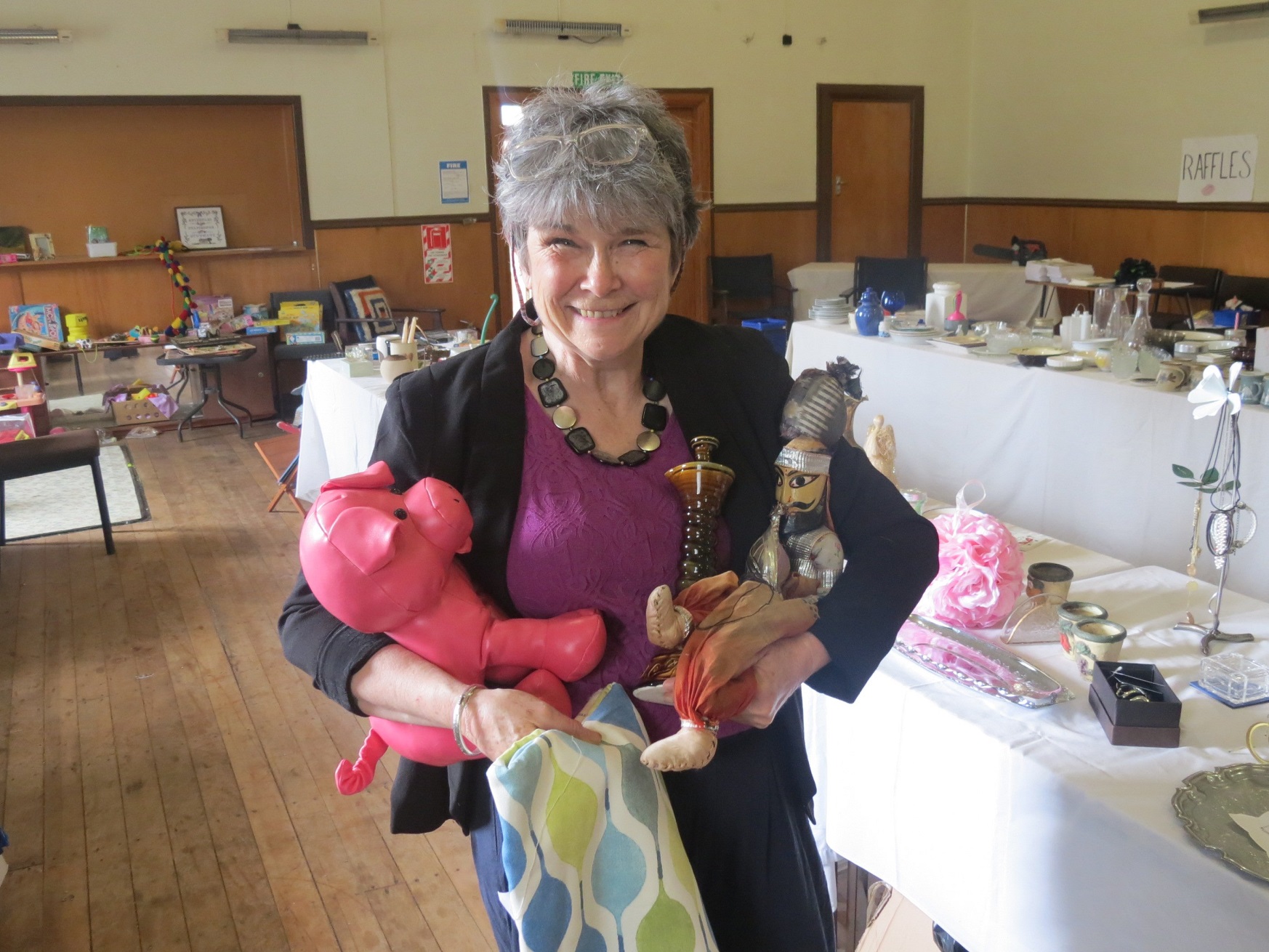 Market convener Fiona Parker poses with some of the cute, quirky and interesting items available...