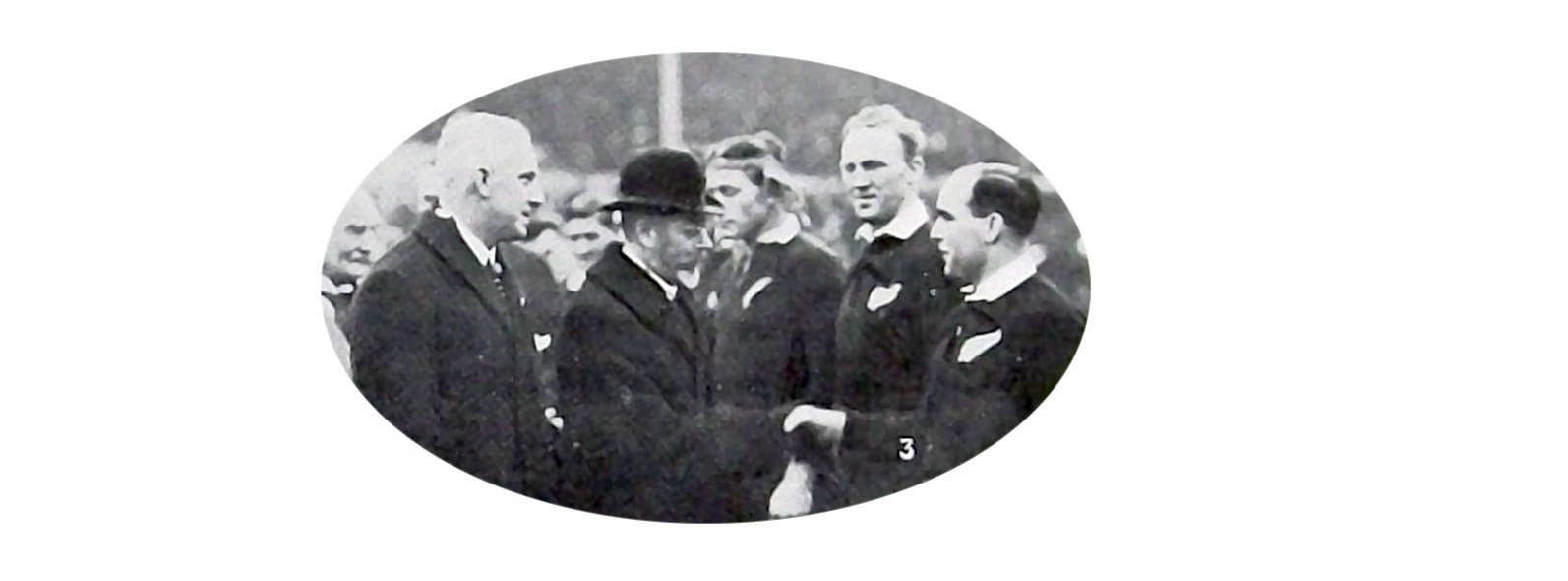 All Blacks manager Stanley Dean (left) introduces vice-captain Jock Richardson and captain Cliff...