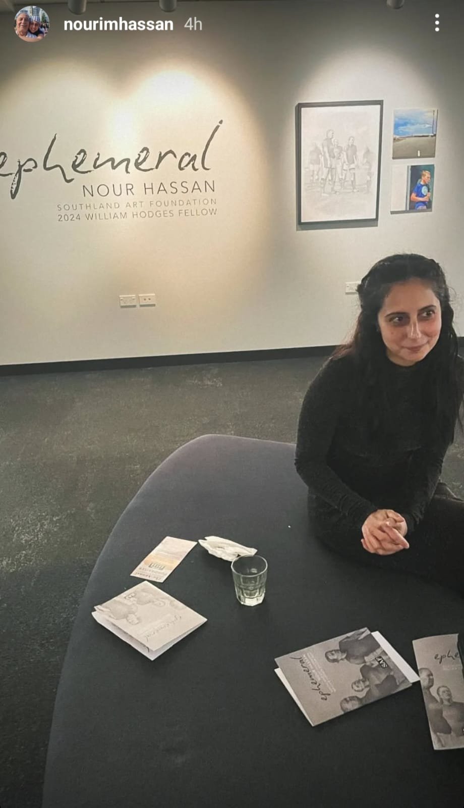 Artist Nour Hassan with her exhibition "Ephemeral" at He Waka Tuia gallery.