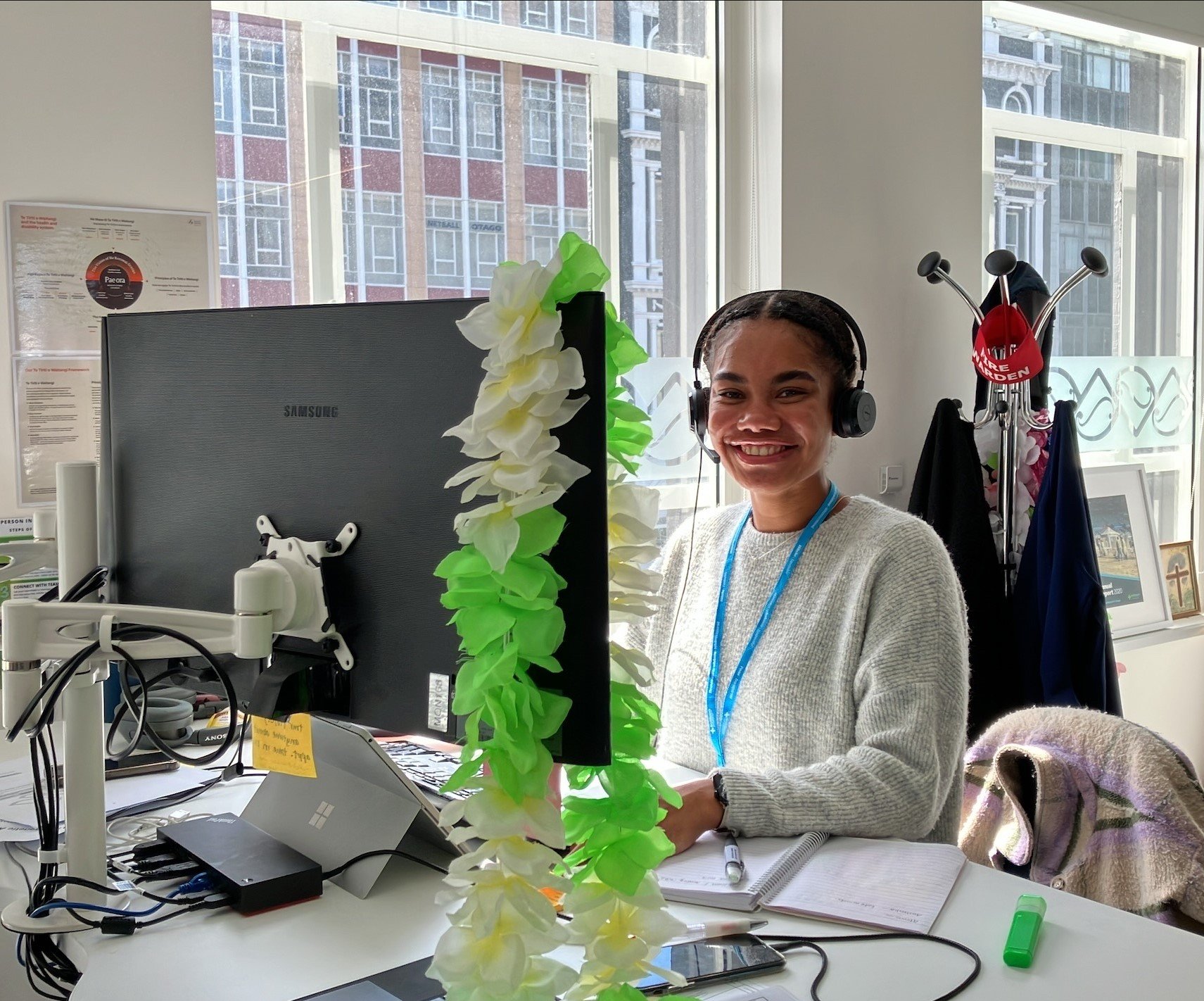 WellSouth Pou Manaaki Community Hub co-ordinator Siosiana Narawa makes calls from the WellSouth...