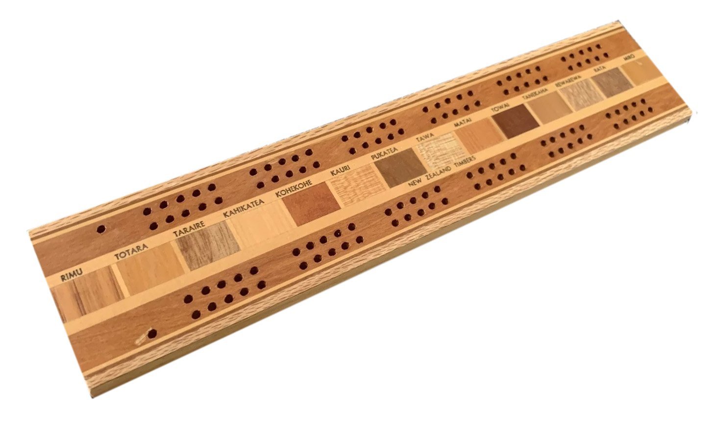 A Kiwi cribbage board. 