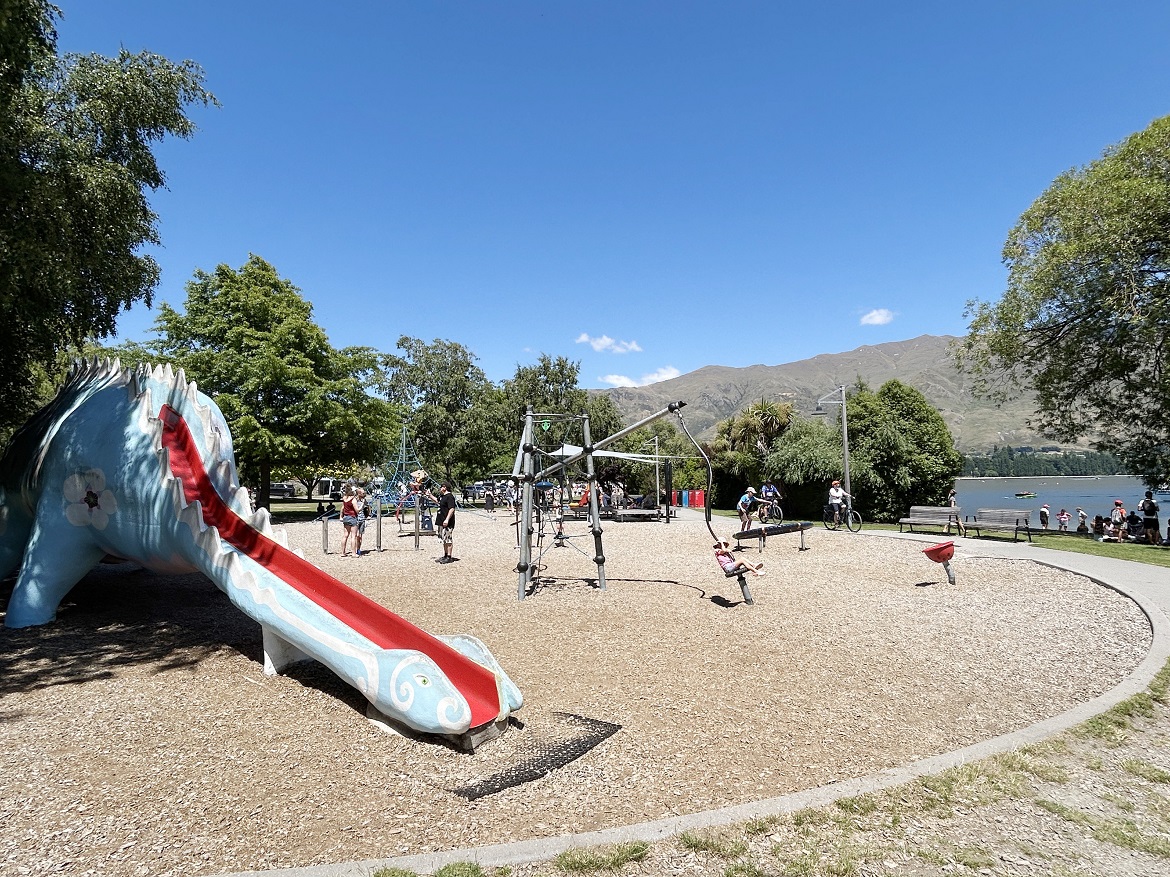 Wānaka’s Dinosaur Park was the picture of family fun on Thursday with no trace of the assaults...