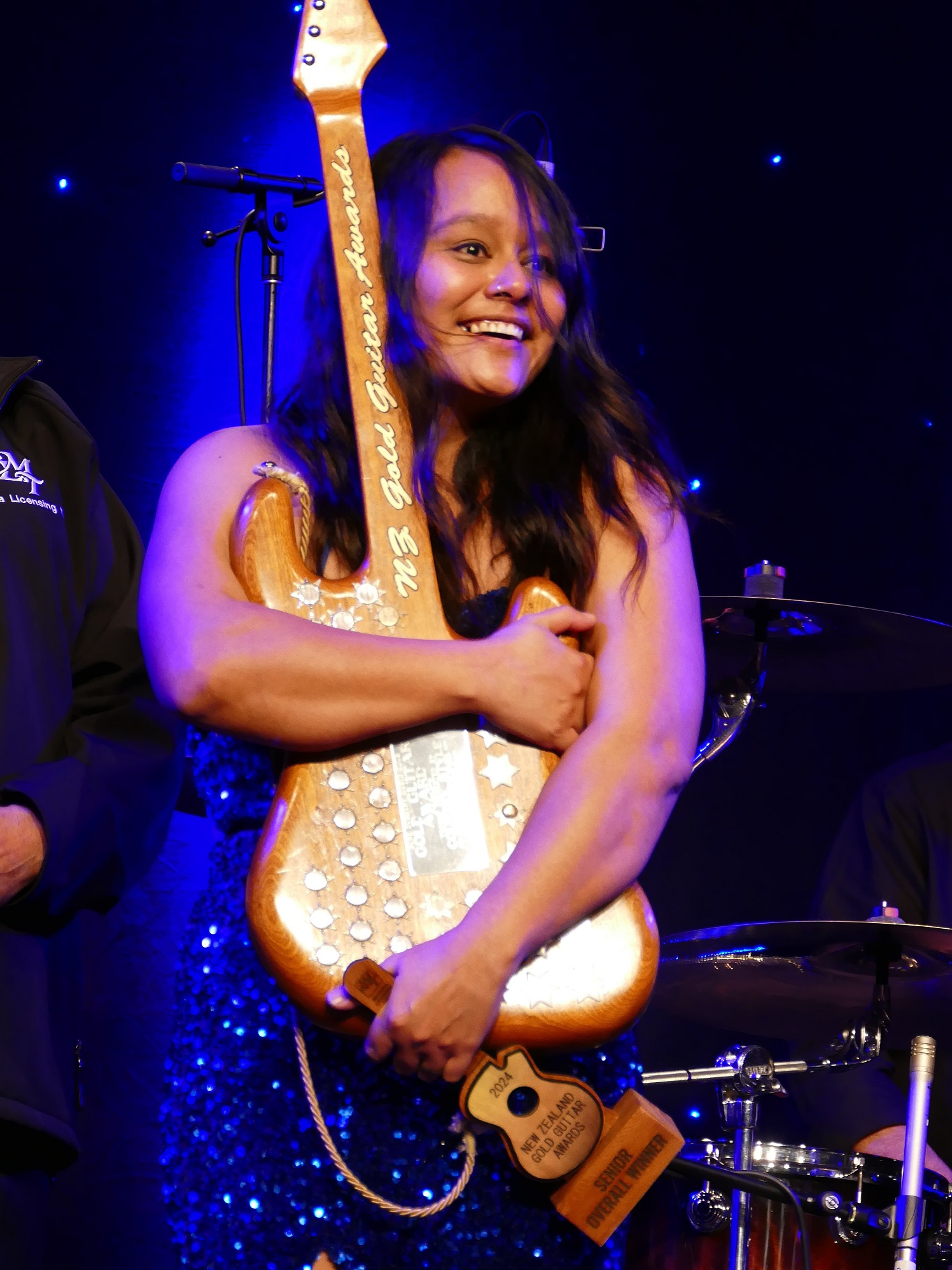 Amy Maynard, of Hamilton, celebrates winning the New Zealand Gold Guitar Award last year. This...