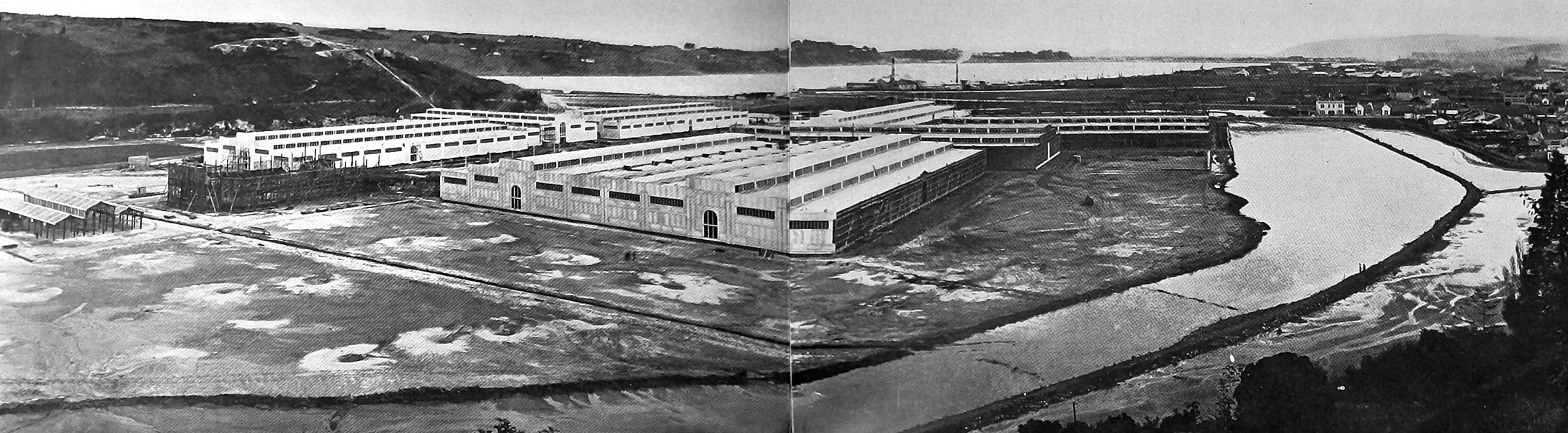 The New Zealand and South Seas Exhibition buildings under construction at Logan Park, Dunedin, as...