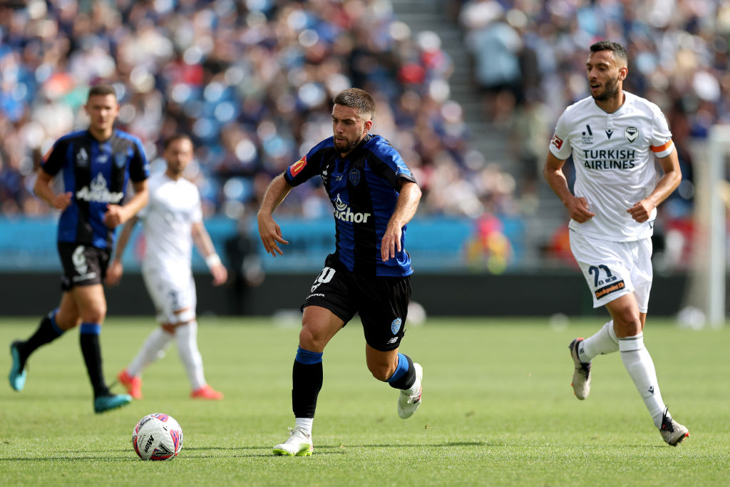 Guillermo May in action for Auckland FC against Melbourne Victory yesterday. Photo: Getty Images