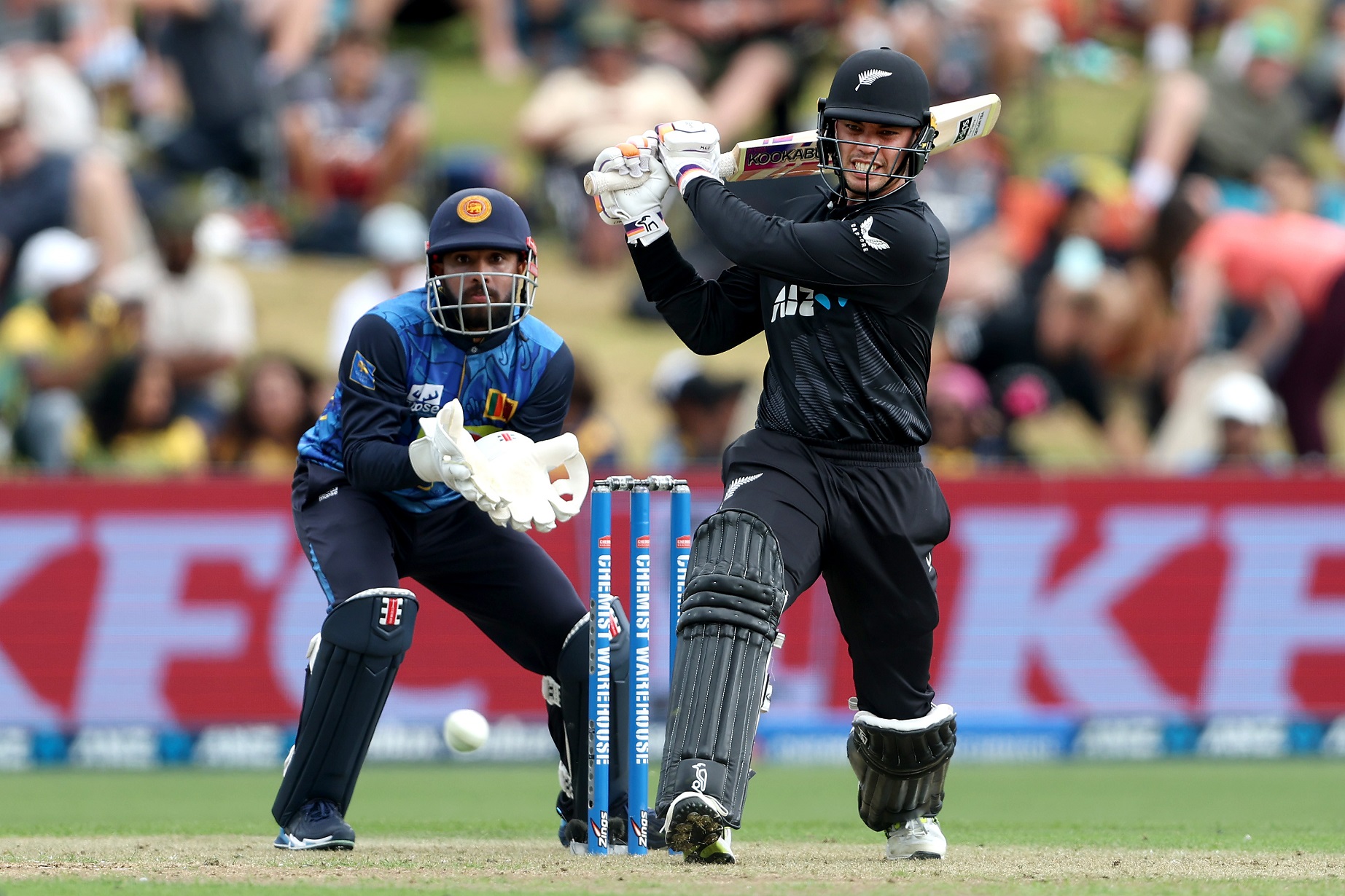 Mark Chapman of New Zealand bats during game two of the men's ODI series between New Zealand and...