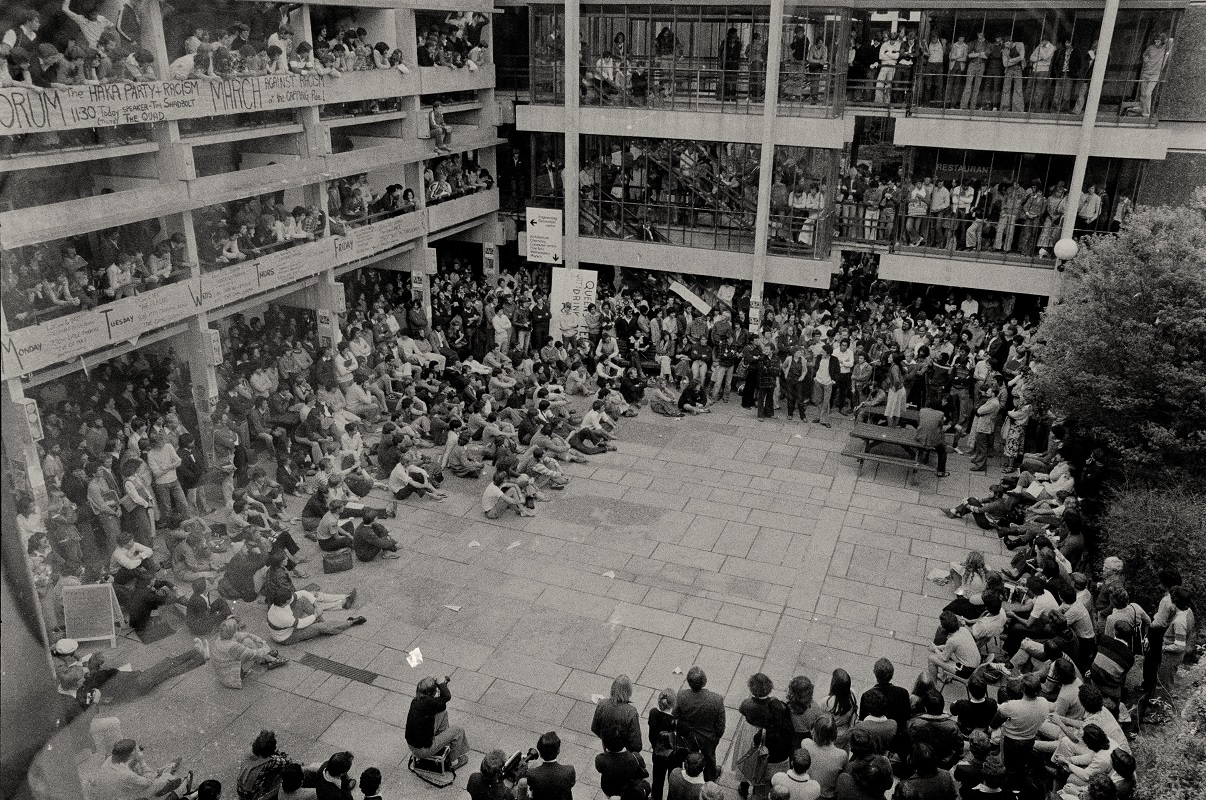 A debate at the University of Auckland campus following the incident.