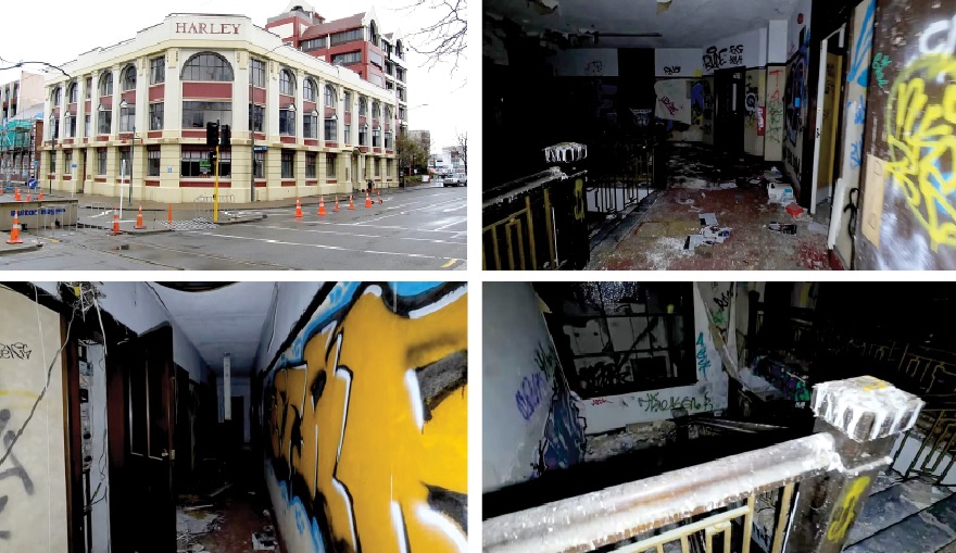 The abandoned Harley Buildings on the corner of Cambridge Tce and Worcester St were built in 1929...