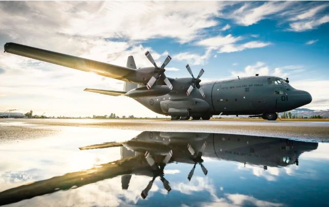 C-130H Hercules NZ7001 on Exercise Nocturnal Reach, RNZAF Base Woodbourne, 2016. Photo: Supplied ...