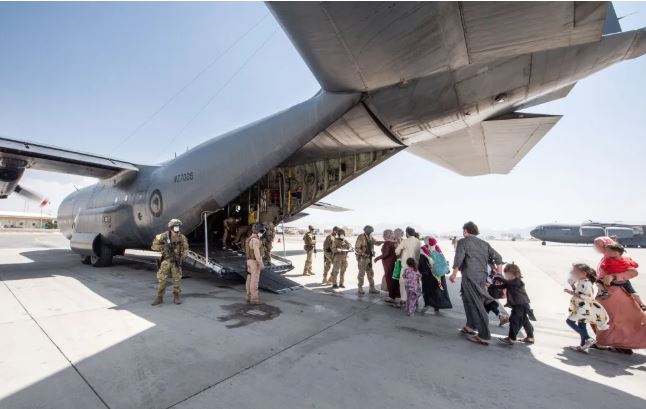 C-130H Hercules NZ7005 evacuating civilians in the Middle East. Photo: Supplied / Royal New...