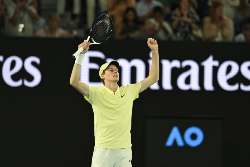 Jannick Sinner celebrates after winning the Australian Open. Photo: Getty Images