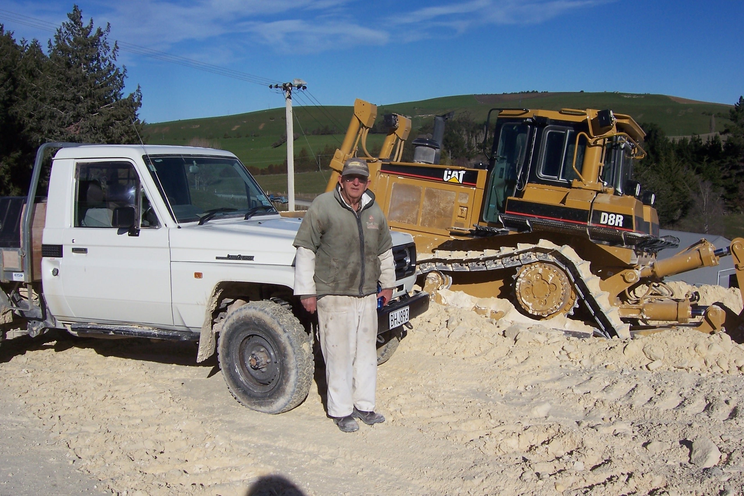 Joe Mitchell, about eight years ago, at Parkside with one of his beloved Caterpillars. PHOTO:...