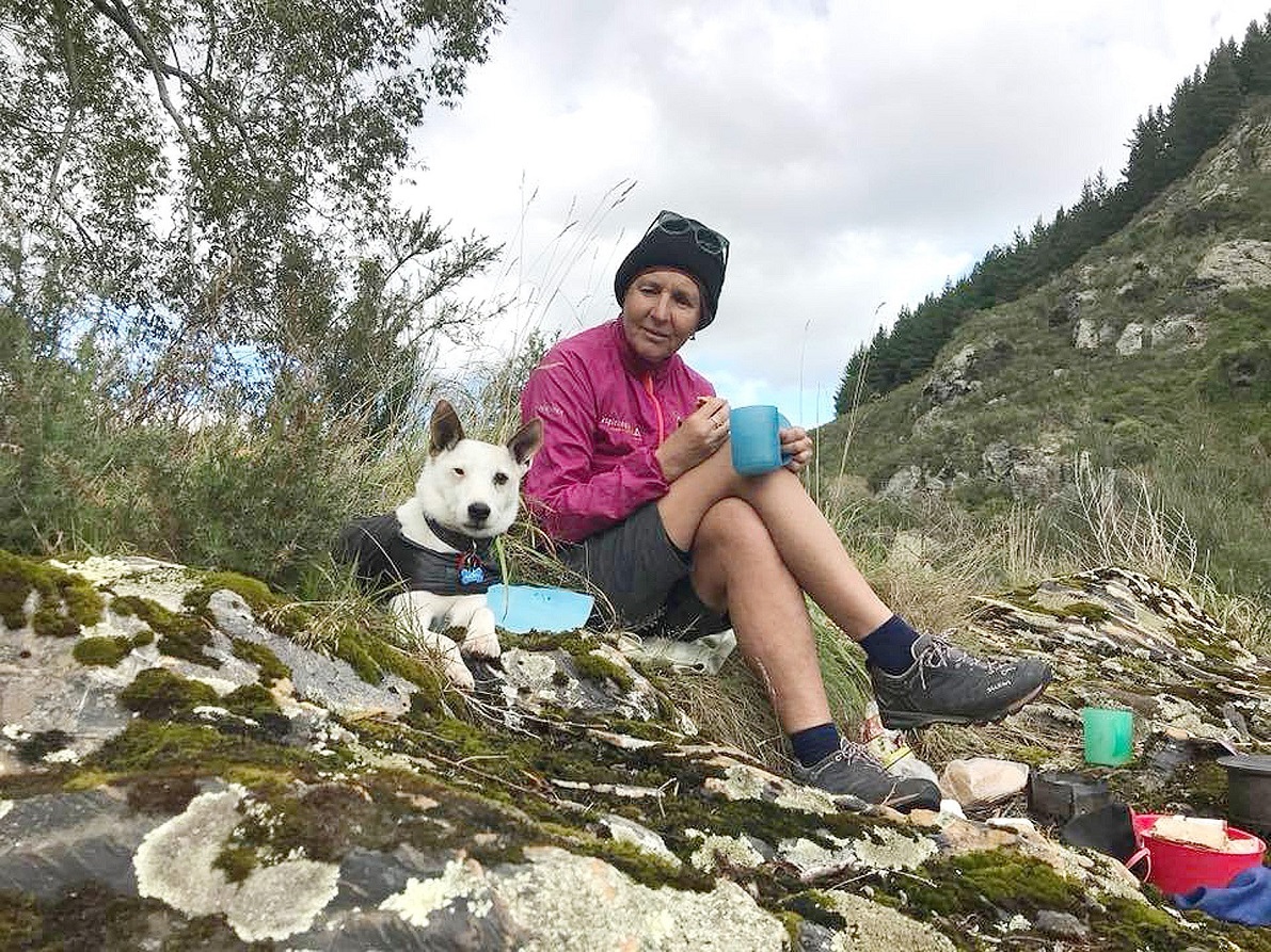 Alpine guide Jo Haines regularly went out into the wilderness with her dog Amor. Photo: Haines...