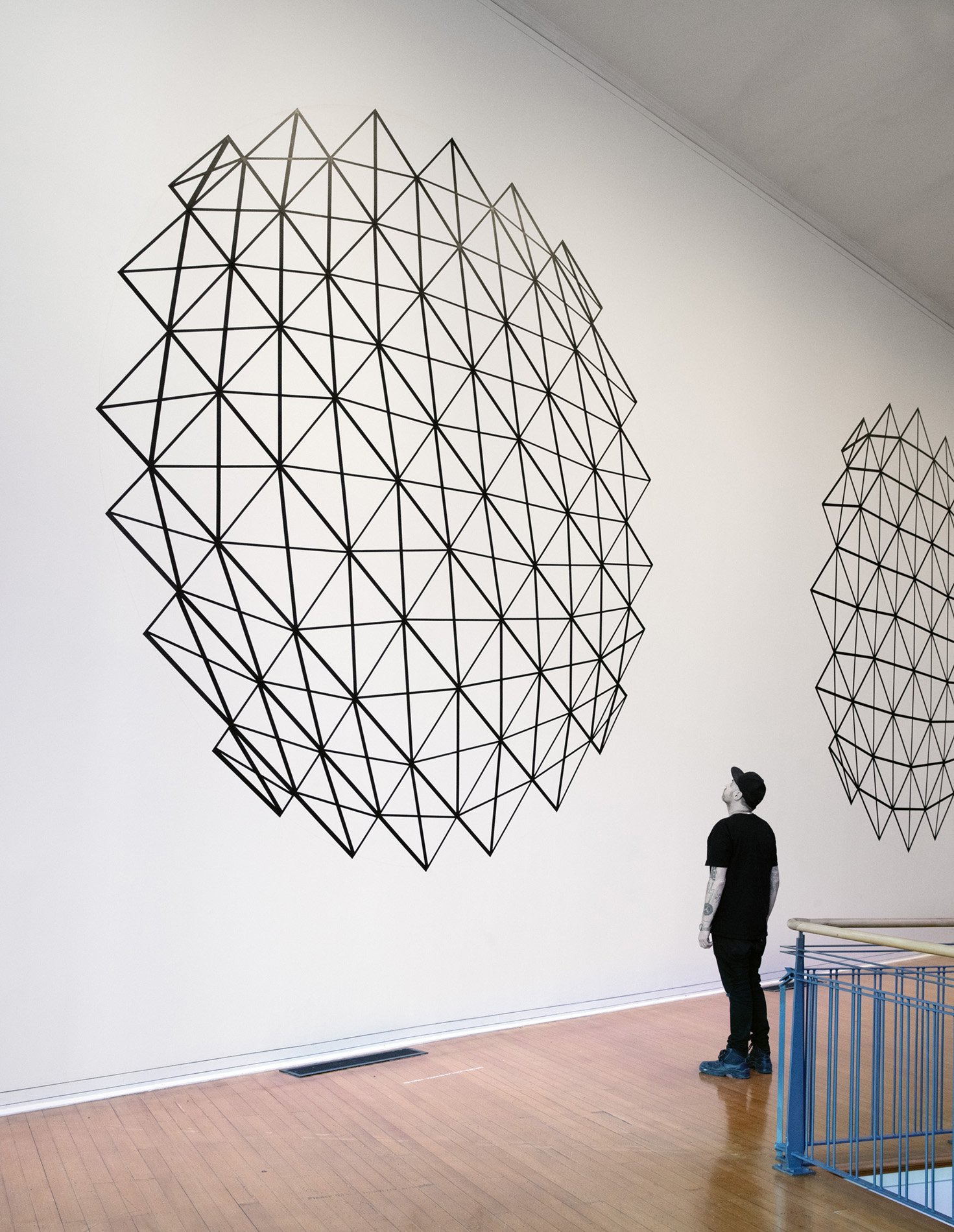 Black O (2024), by Kerrie Poliness (installation view). Ink. Collection Dunedin Public Art Gallery.