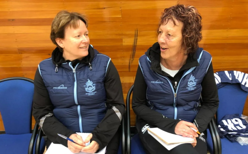 Lyn Fleming, left and Faye Eden coached netball at Nelson College for Girls together for the past...