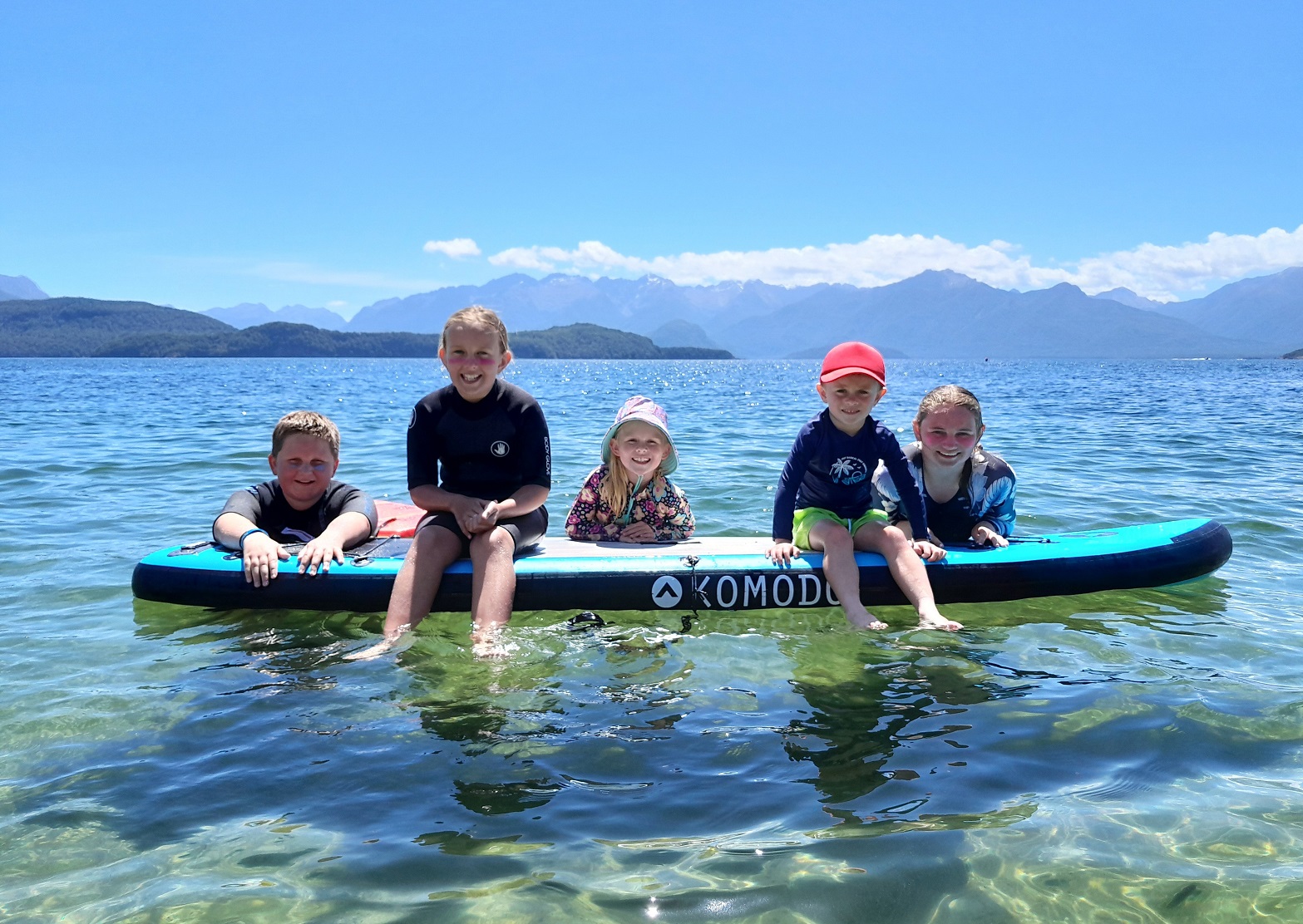 Cousins (from left) Liam Foley, 12, Payton McElrea, 10, Florence Harris, 7, Quinn Harris, 4, and...