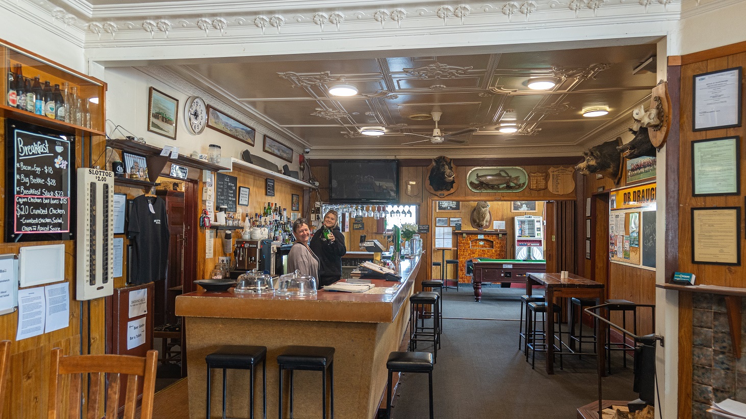 Inside the Beaumont Hotel.