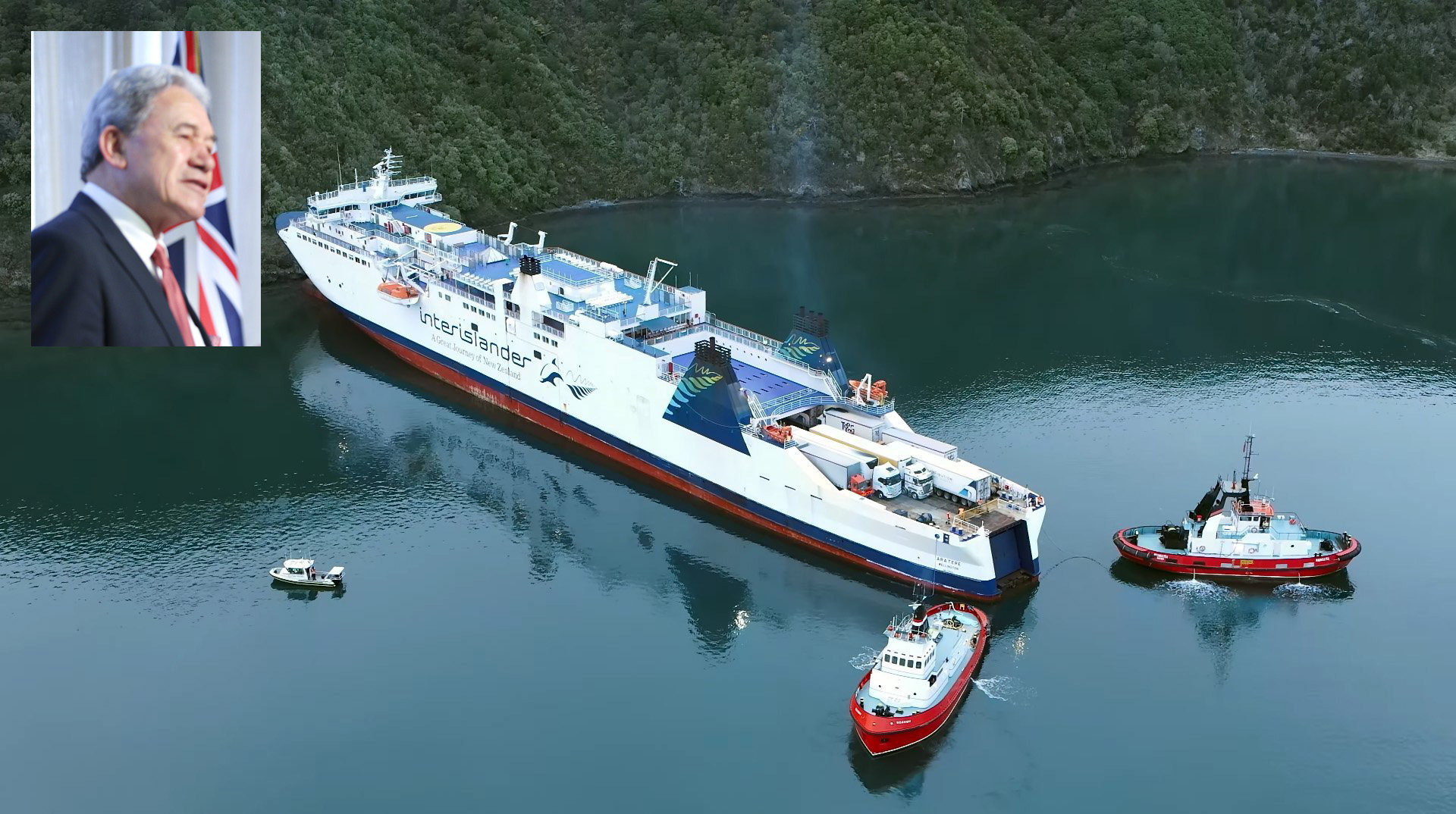 Winston Peters keeping his eye on the ferries. PHOTOS: GETTY IMAGES / MARLBOROUGH DISTRICT...