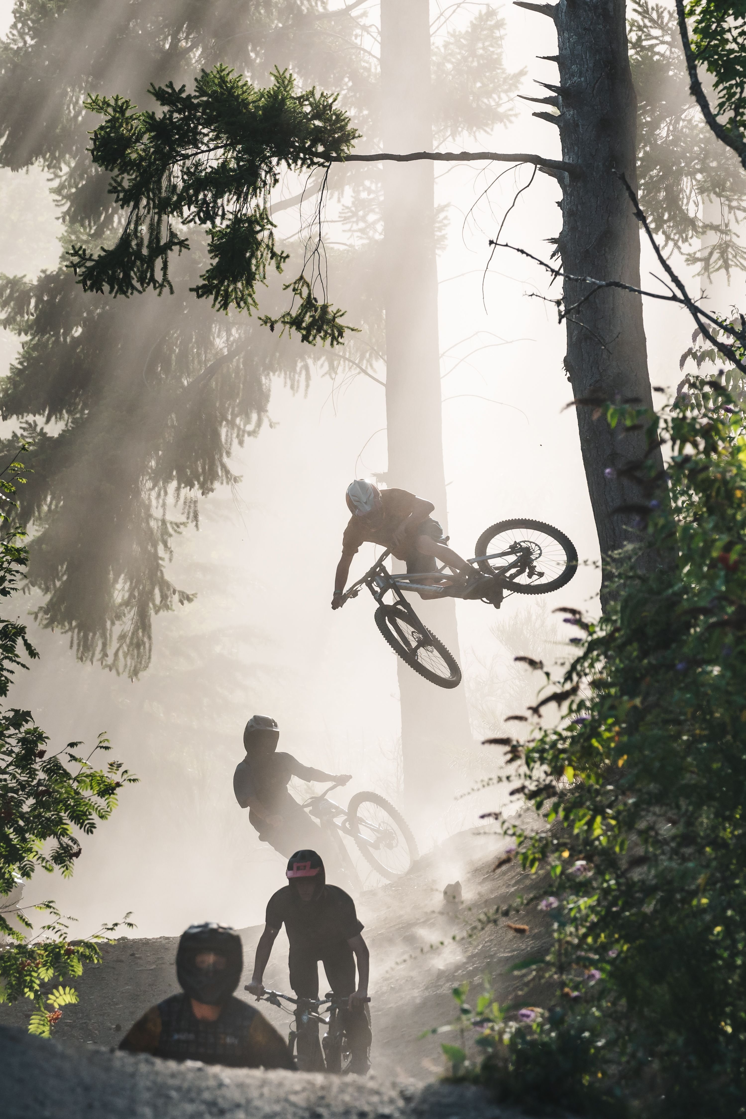 Mountainbikers take part in the Mega Train to begin the McGazza Fest on Friday night. PHOTO:...