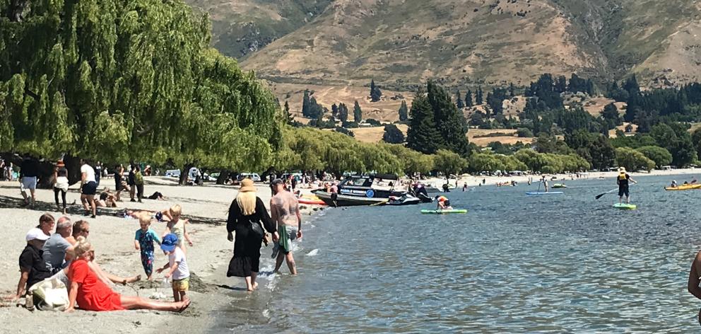 Forecast high temperatures could see people heading into the water in Wānaka this week. File photo