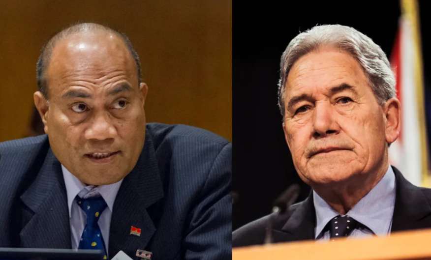 Kiribati President Taneti Maamau and NZ Foreign Minister Winston Peters. Photos: RNZ 