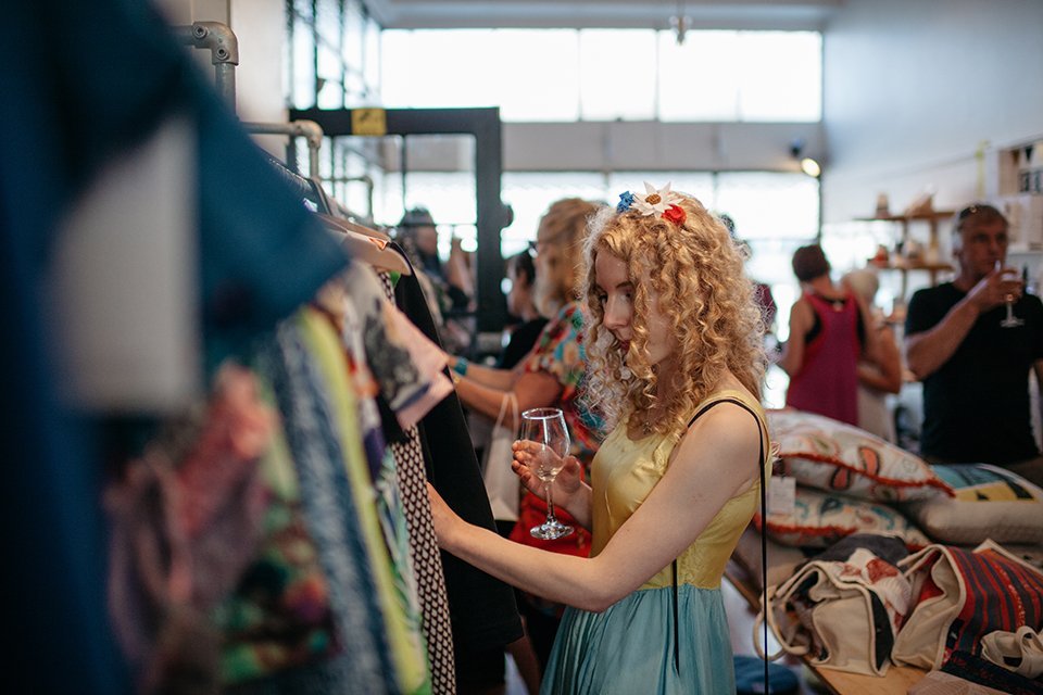 Customers attend Guild's first birthday at the Moray Place store, February 2016. Photo: supplied