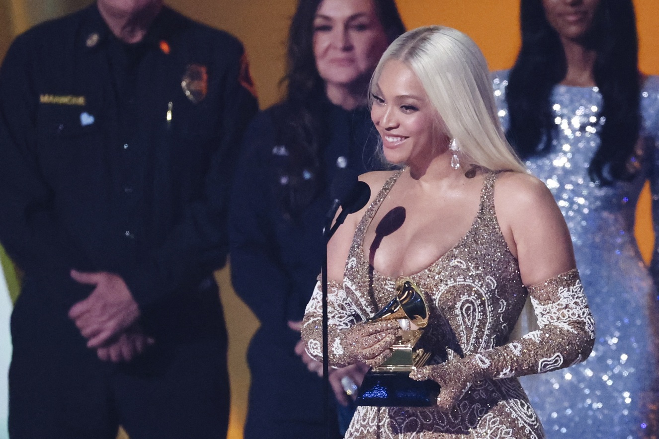 Beyonce receives Album of the Year award for "Cowboy Carter" during the 67th Annual Grammy Awards...