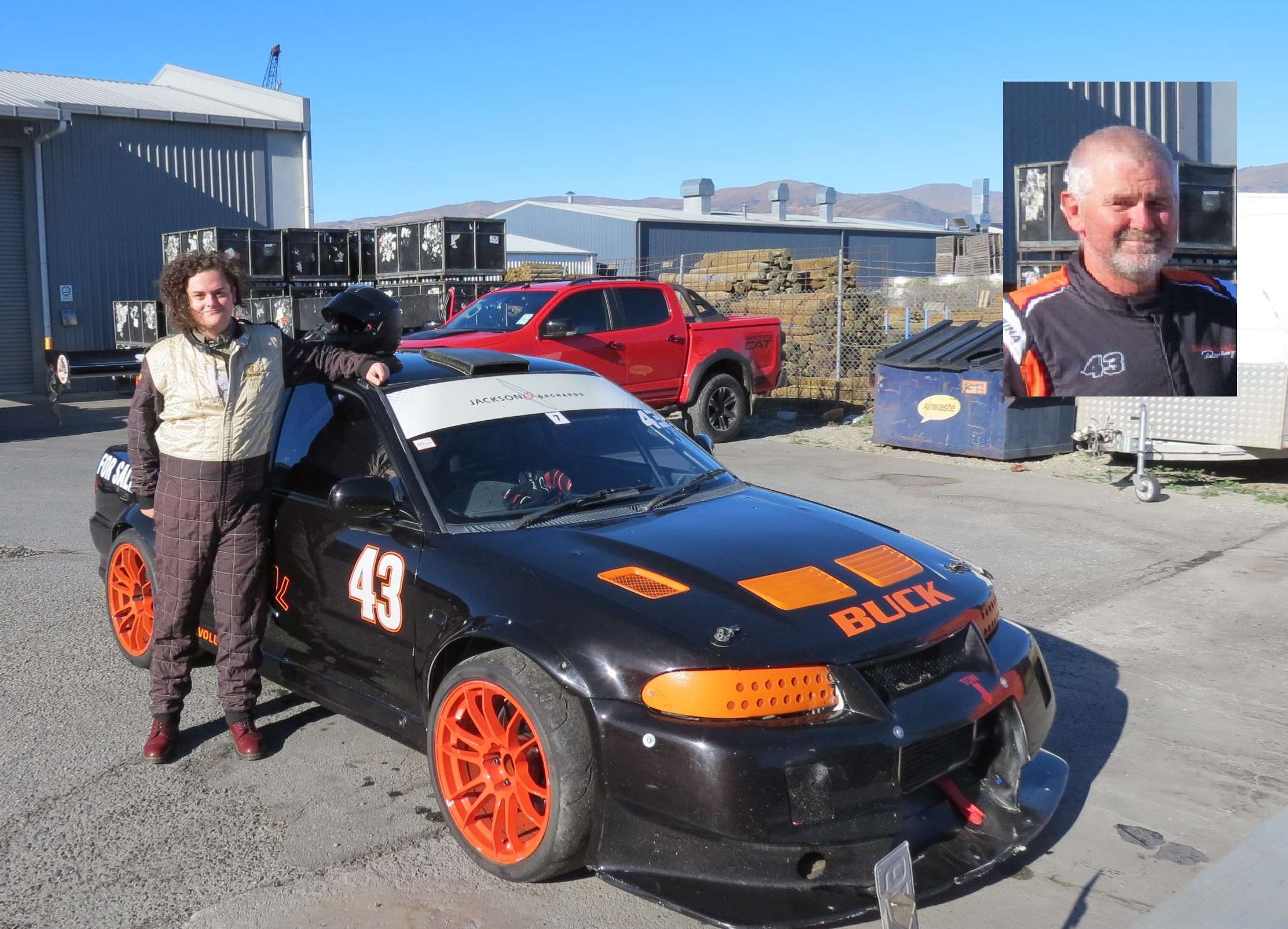 Reporter Ella Jenkins is still buzzing after her lap with Tony Buchanan (inset) in his Mitsubishi...