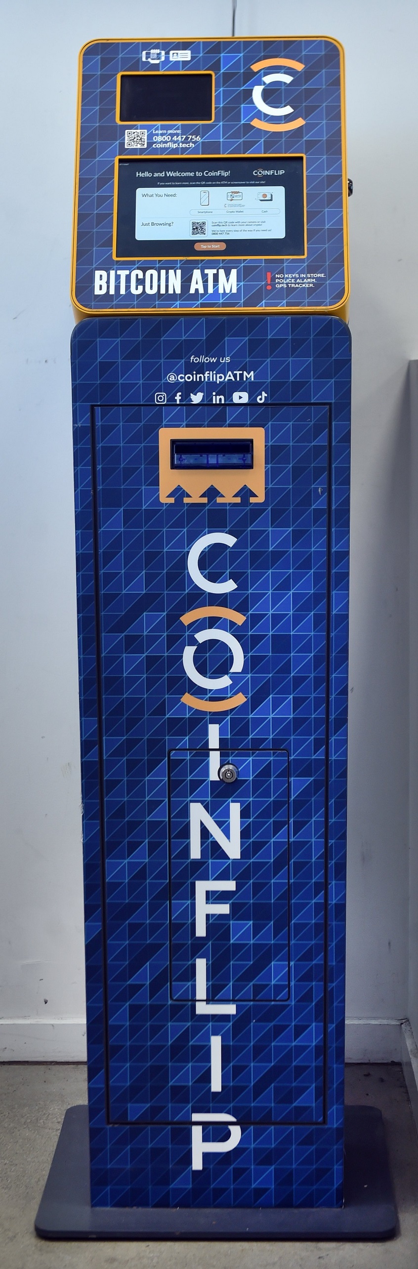 A Coinflip Bitcoin ATM machine at the Caltex petrol station in Great King St. Photo: Peter McIntosh