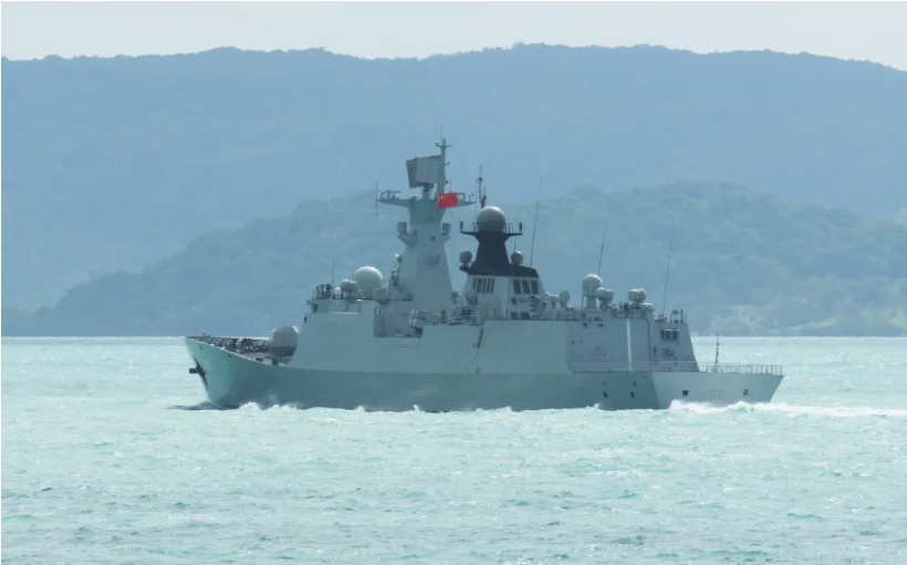 China's navy frigate Hengyang off the coast of NSW. Photo: Australian Defence Force