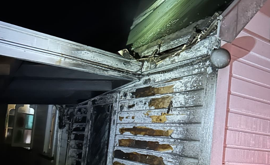 Damage at one of the churches where fires took hold.  Photo: Supplied/ Fire and Emergency Wellington