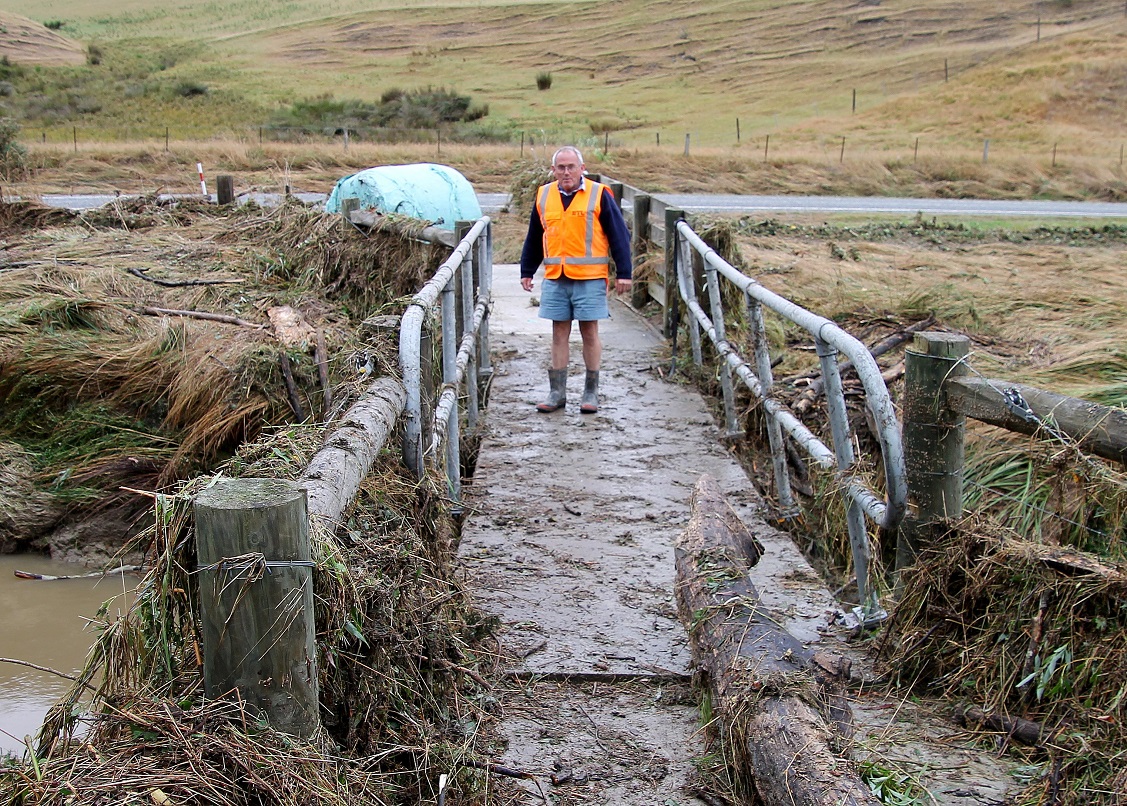 Eddie Fitzgerald stands on an Otago Gold Cycle Trail bridge over Bowler Creek, 5km west of...