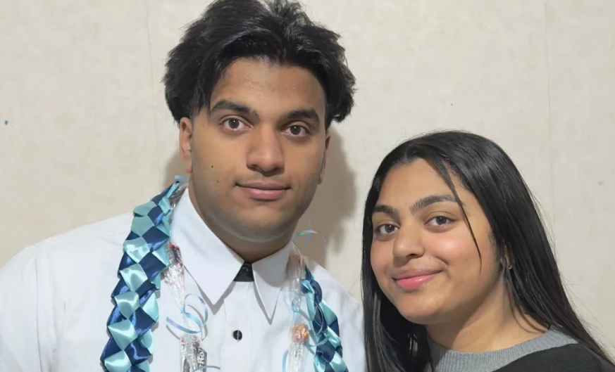 Daman Kumar with sister Radhika. Photo: Supplied via RNZ