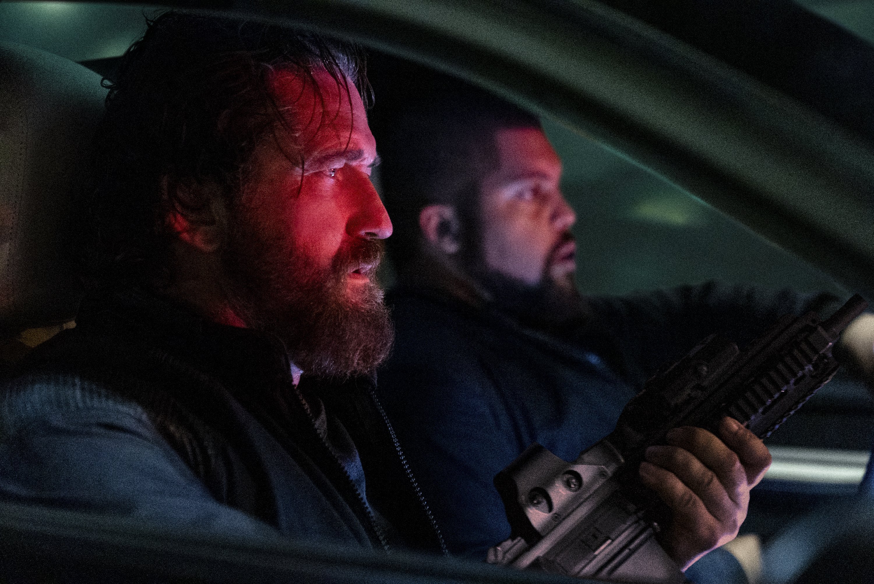 Gerard Butler as ’Big Nick’ O’Brien and O’Shea Jackson Jr. as Donnie Wilson in Den of Thieves 2:...