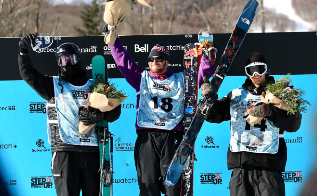 From left: Luca Harrington, Matej Svancer and Ben Barclay. Photo: FIS Park & Pipe