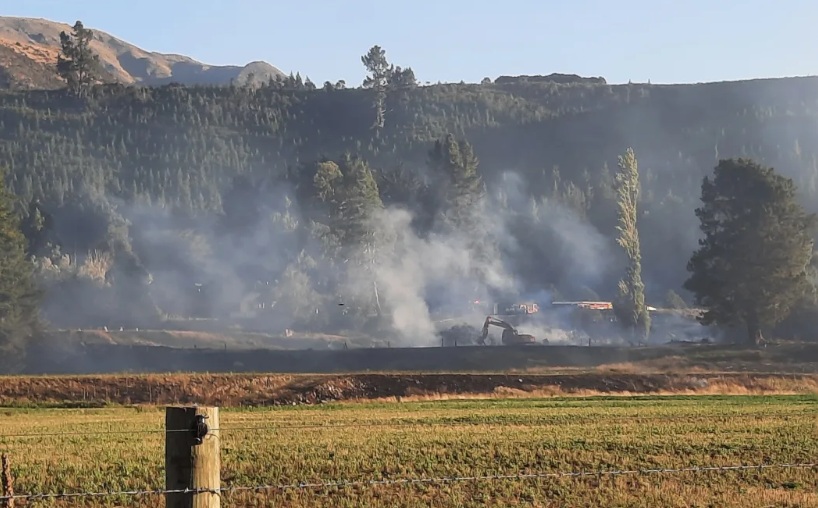 By Saturday evening the fire near Hurunui grew to approximately 40 hectares. Photo: Supplied /...