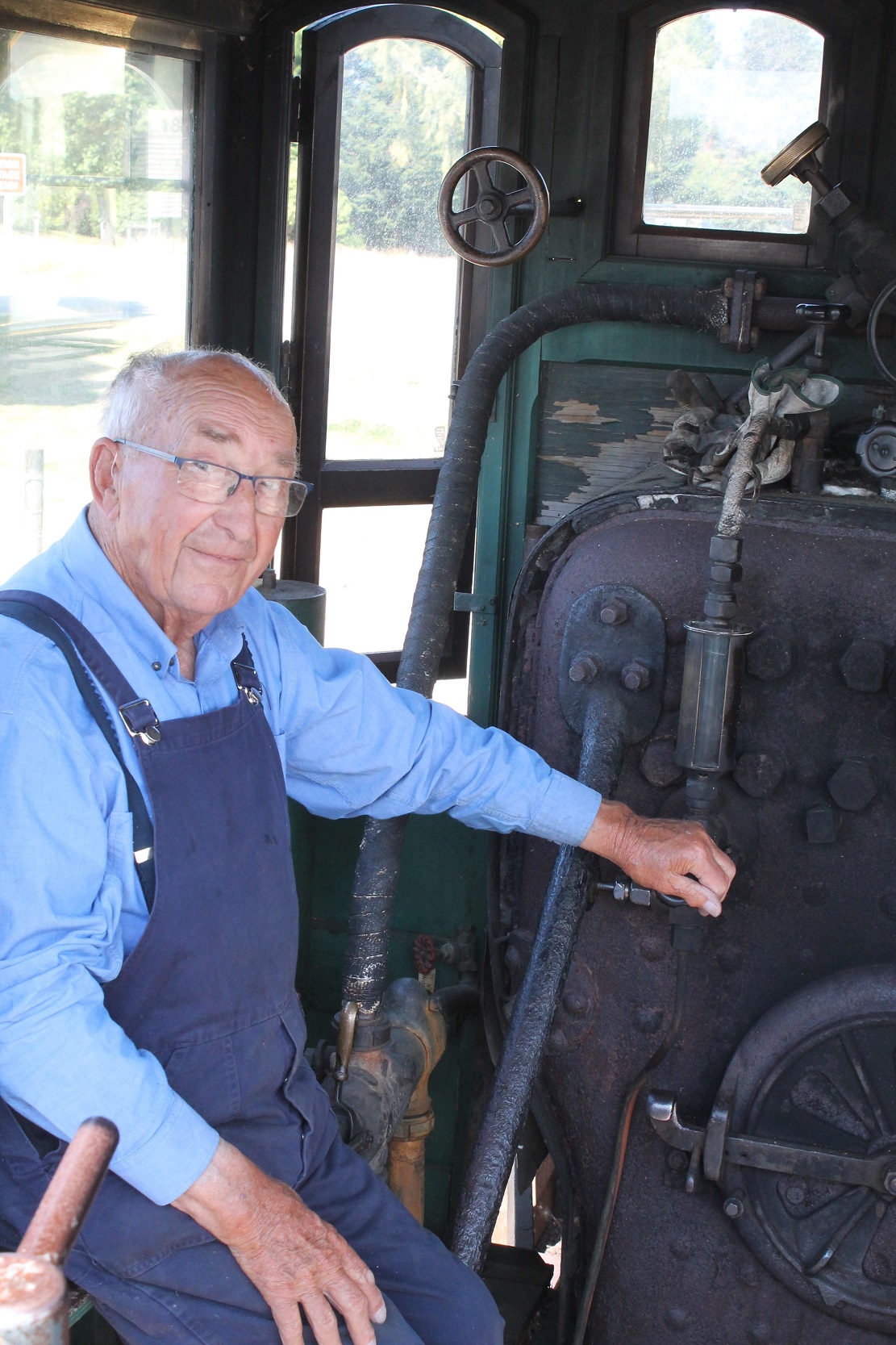 Colin Smith fires up the Mandeville steam engine, built in 1878 and available for rides most...