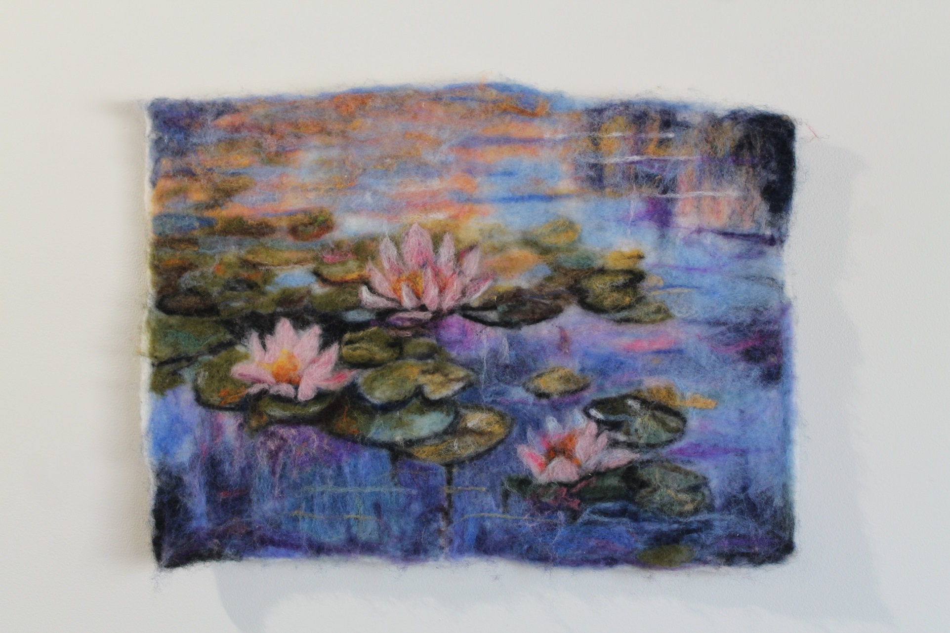 Interpretation one (Lillies), by Lana McMillan, made with needle felting, is part of the art...