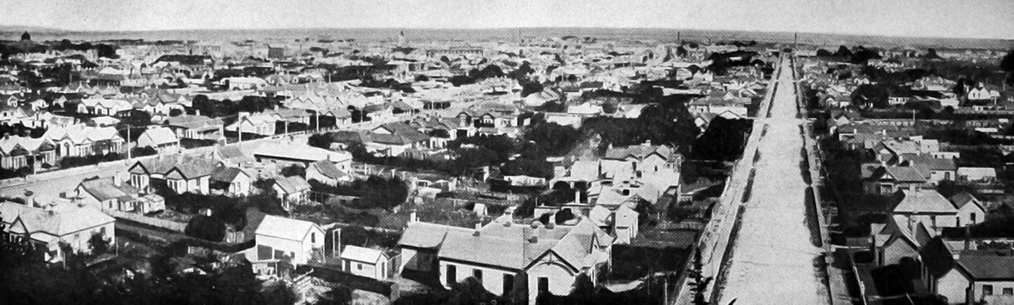 View from the Invercargill water tower, looking west. — Otago Witness, 30.12.1924.