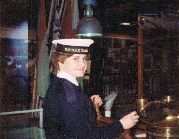 Jan Kingham as a young communications radio operator in 1982.