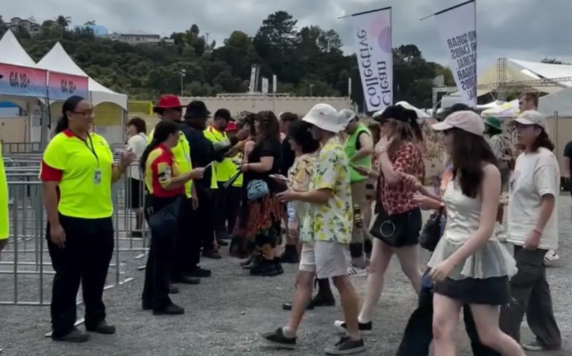 Concertgoers arrive to today's Laneways Festival in Auckland. Photo: Screenshot / Instagram /...