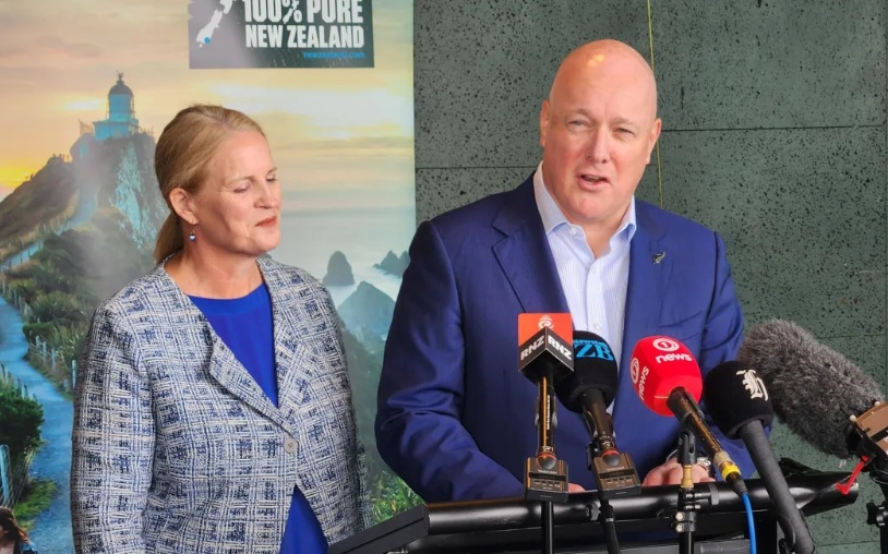 Tourism Minister Louise Upston and Prime Minister Christopher Luxon. Photo: RNZ