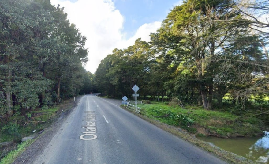 The man's body was found in a creek next to Otaika Valley Road. Photo: Google Maps