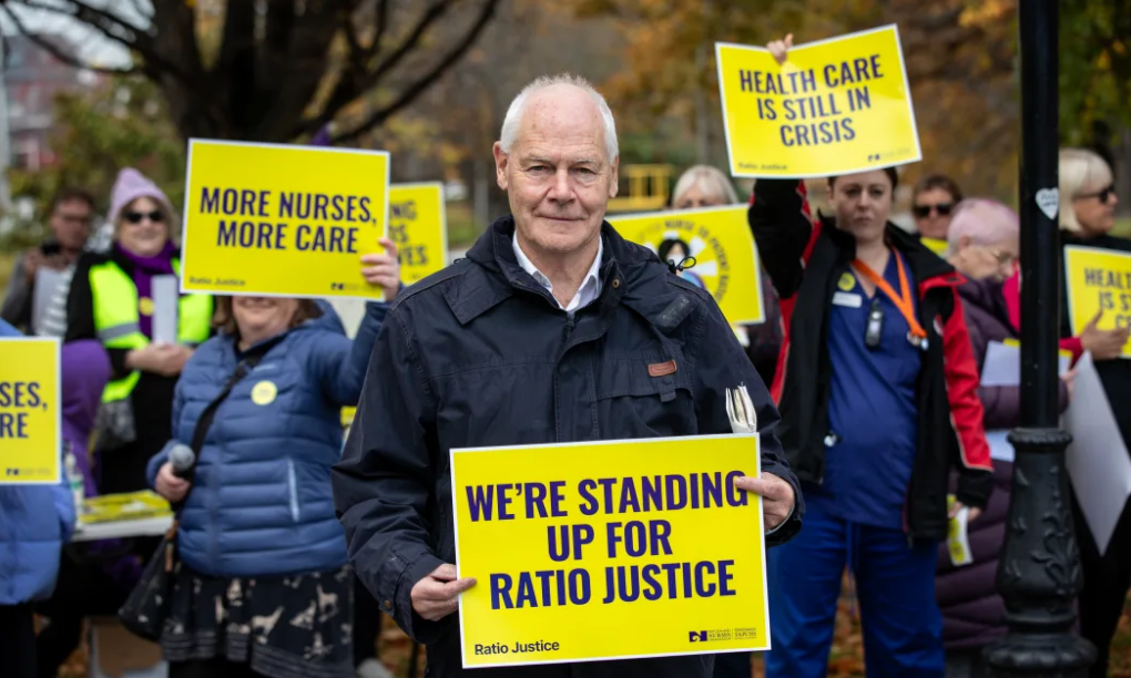 New Zealand Nurses Organisation chief executive Paul Goulter at a rally in Christchurch last year...