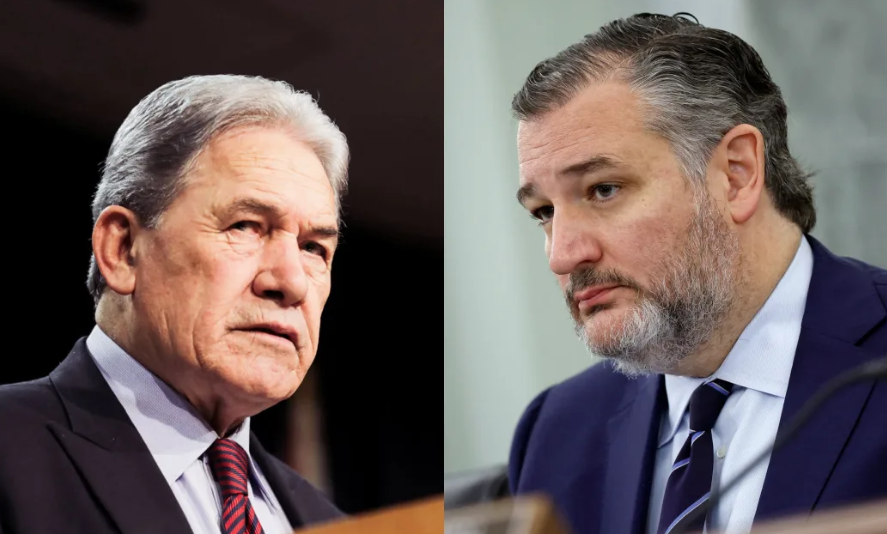 Winston Peters (left) has hit out at Ted Cruz over allegations of immigration requirements for...