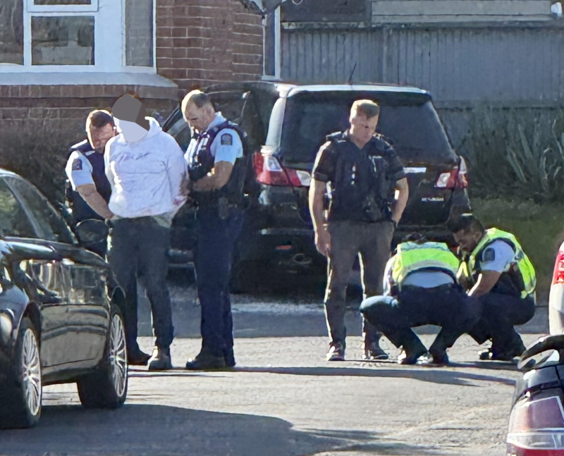 A man who police say was trying to damage a bike was arrested. Photo: Supplied