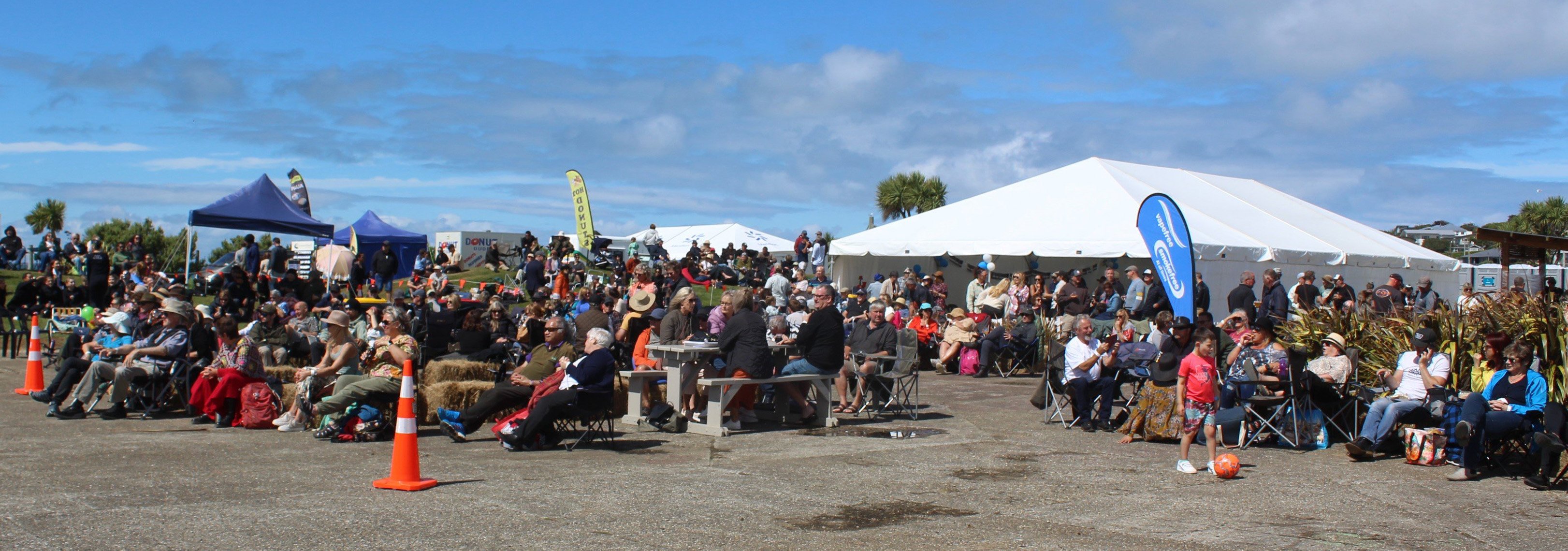 Blues and Jazz by the Sea crowds relax in the sunshine yesterday after the event was postponed...