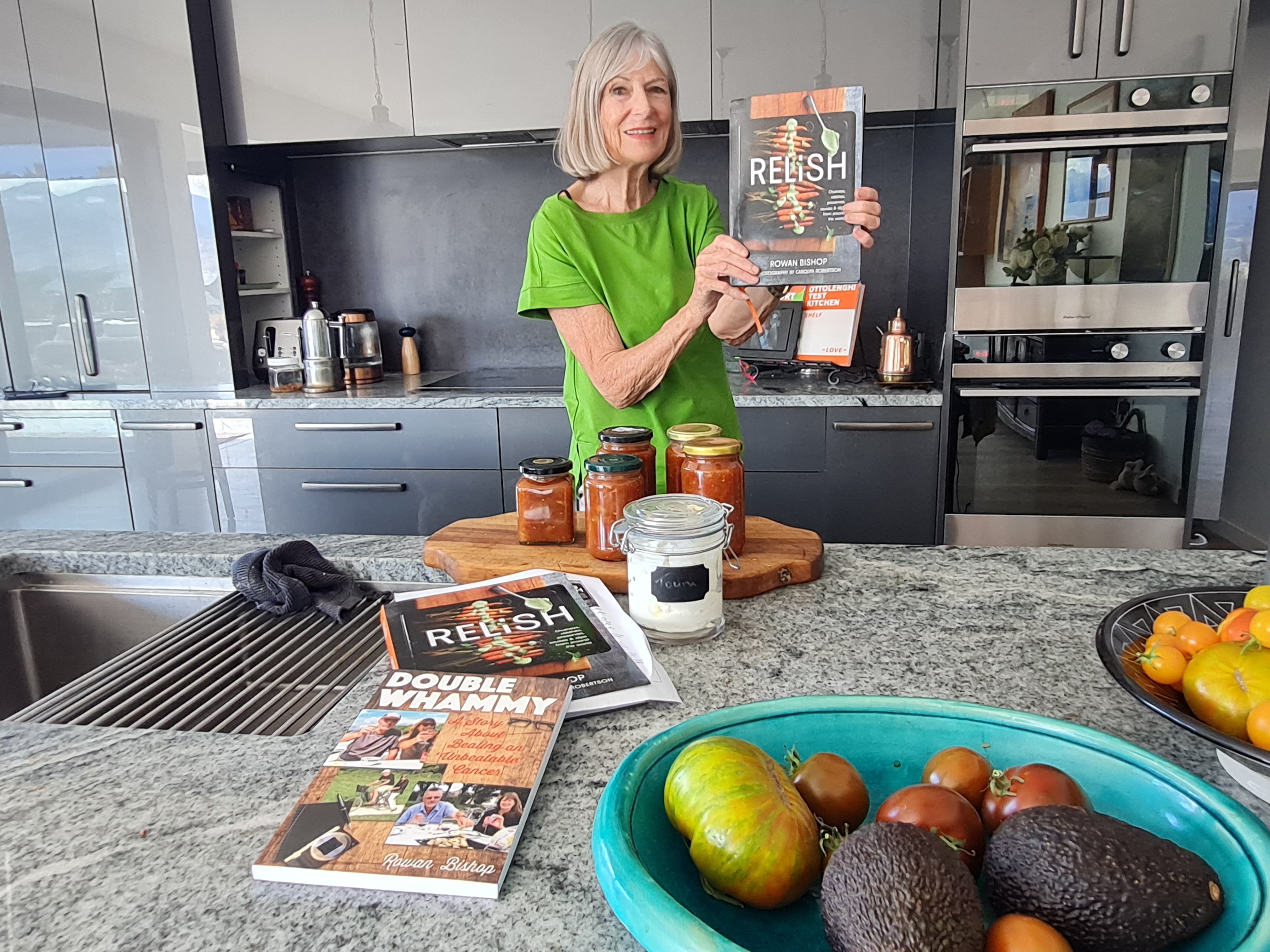 Wānaka writer and foodie Rowan Bishop with her latest book, Relish, published by Batemans in...