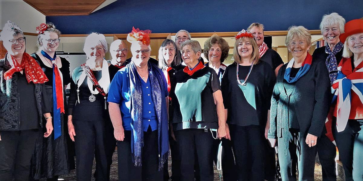 Fun times: South City Community Choir after their sing out for Peacehaven Care Home in 2023....